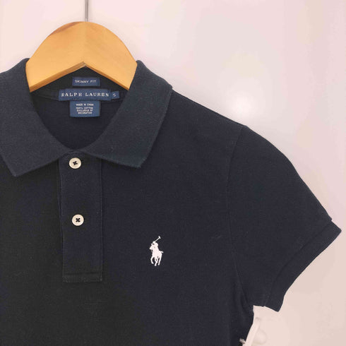 ラルフローレン RALPH LAUREN SKINNY FIT ポニー刺繍 鹿の子 半袖ポロシャツ レディース import:S