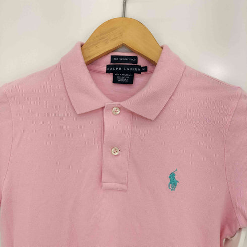 ラルフローレン RALPH LAUREN THE SKINNY POLO ポニー刺繍 鹿の子 半袖 ポロシャツ レディース import:M