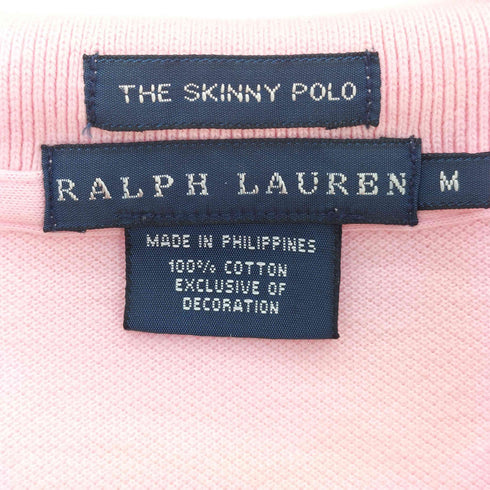 ラルフローレン RALPH LAUREN THE SKINNY POLO ポニー刺繍 鹿の子 半袖 ポロシャツ レディース import:M
