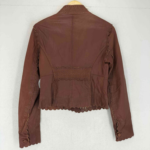 マックスアンドコー MAX&CO. lamb leather リアルレザージャケット レディース US:6