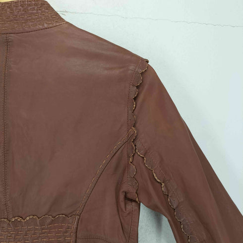 マックスアンドコー MAX&CO. lamb leather リアルレザージャケット レディース US:6