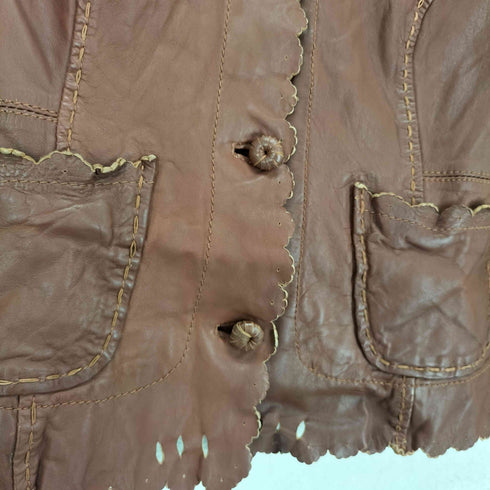 マックスアンドコー MAX&CO. lamb leather リアルレザージャケット レディース US:6