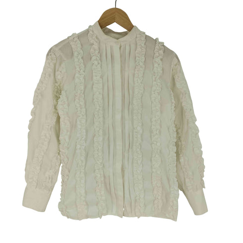 MEER. WHIP RUFFLE BLOUSE 比翼 フリルブラウス レディース