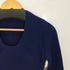ジルサンダーネイビー JIL SANDER NAVY ウール フレア Uネック リブ 長袖 ニット レディース import:S