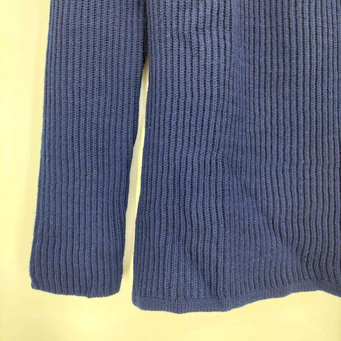 ジルサンダーネイビー JIL SANDER NAVY ウール フレア Uネック リブ 長袖 ニット レディース import:S