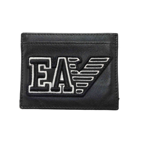 エンポリオアルマーニ EMPORIO ARMANI レザー ロゴ刺繍 カードケース メンズ