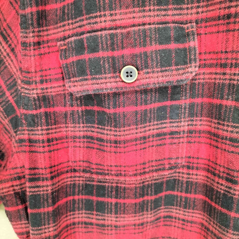 JACHS マチ付き 両フラップ チェックネルシャツ メンズ