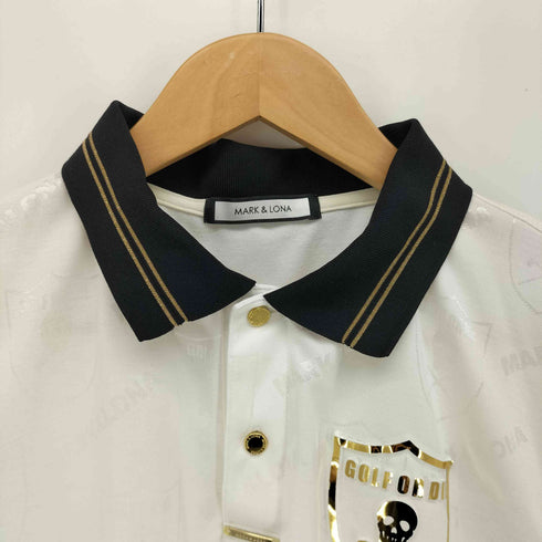 マークアンドロナ MARK&LONA スカル エンブレム ゴルフ S/S ポロシャツ メンズ JPN:46