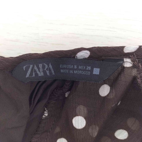 ザラ ZARA リボン付きドットプリントブラウス レディース import:S