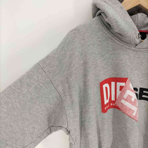 ディーゼル DIESEL イタリア製 ラベル ロゴ プリント プルオーバー パーカー メンズ JPN:S
