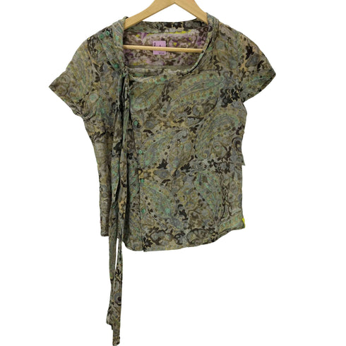 ポールスミス Paul Smith 花柄 総柄 ボウタイ S/S シャツ ブラウス レディース EUR:40