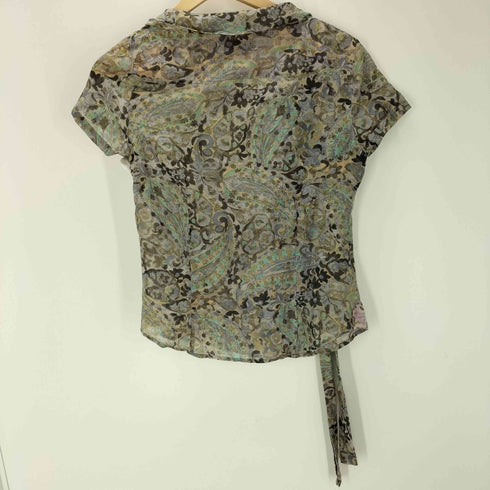 ポールスミス Paul Smith 花柄 総柄 ボウタイ S/S シャツ ブラウス レディース EUR:40
