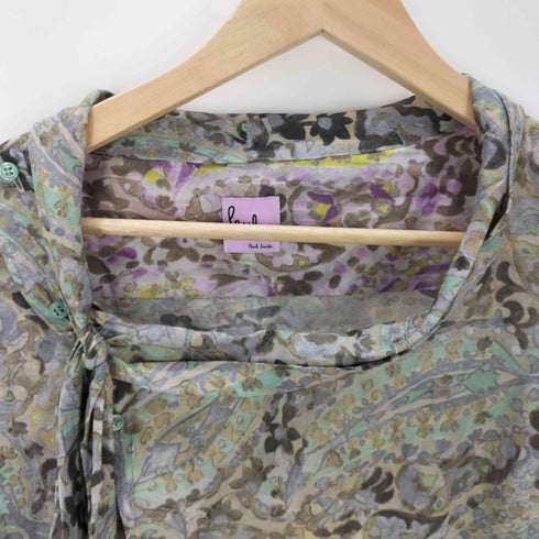 ポールスミス Paul Smith 花柄 総柄 ボウタイ S/S シャツ ブラウス レディース EUR:40