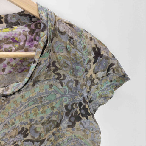 ポールスミス Paul Smith 花柄 総柄 ボウタイ S/S シャツ ブラウス レディース EUR:40
