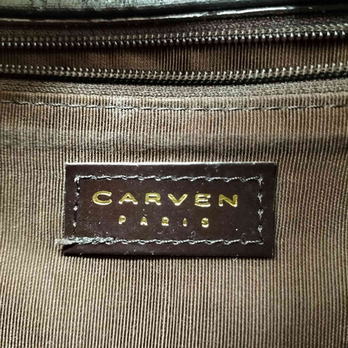 カルヴェン CARVEN ロゴエンボス レザーショルダーバッグ レディース