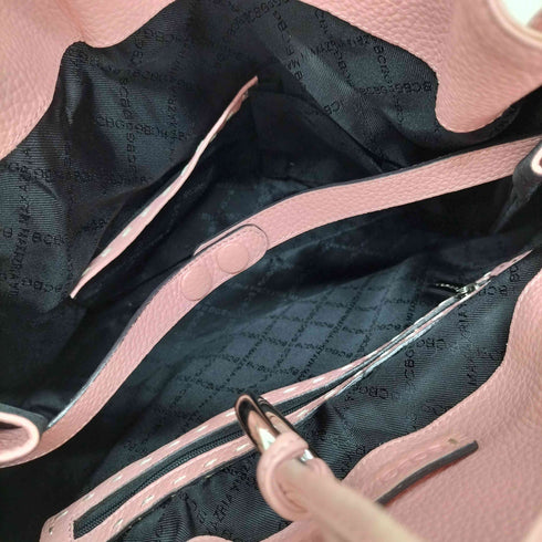 bcbgmaxazria ステッチデザイン レザー ハンドバッグ レディース