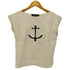 Guernsey Woollens イギリス製 アンカーデザイン コットンニットベスト レディース 34