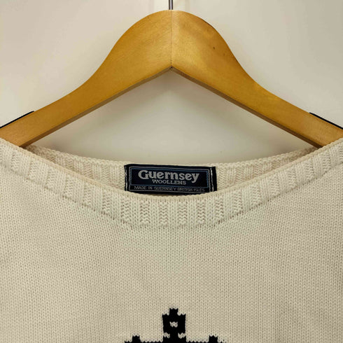Guernsey Woollens イギリス製 アンカーデザイン コットンニットベスト レディース 34