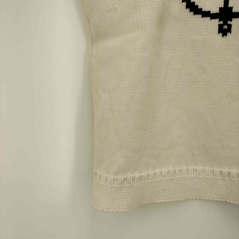 Guernsey Woollens イギリス製 アンカーデザイン コットンニットベスト レディース 34