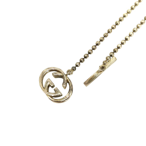 グッチ GUCCI 925刻印 インターロッキング ボールチェーン シルバーネックレス メンズ