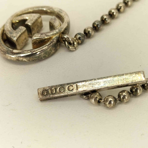 グッチ GUCCI 925刻印 インターロッキング ボールチェーン シルバーネックレス メンズ