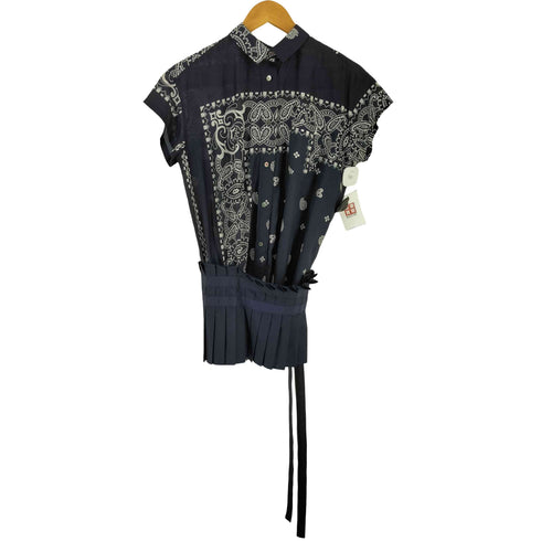 サカイ Sacai 16SS プリーツドッキングペイズリーS/S シャツ レディース JPN:3