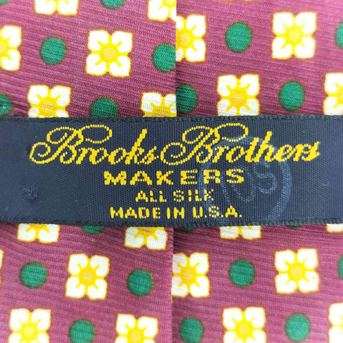 ブルックスブラザーズ BROOKS BROTHERS 花 ドット USA製 シルク ネクタイ メンズ