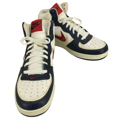 ナイキ NIKE Air Indee High White/Red- Mid Navy Basketball Shoes ハイカットスニーカー メンズ JPN:27