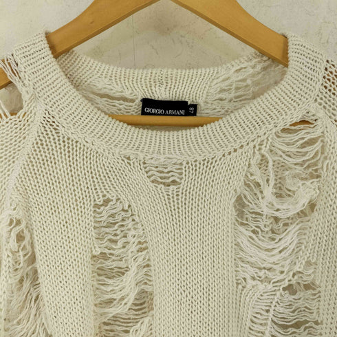 ジョルジオアルマーニ Giorgio Armani ヘンプ シルク ダメージ ニット レディース 48