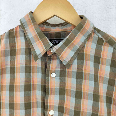 ステューシー Stussy OLD チェック柄 S/Sシャツ メンズ import:M