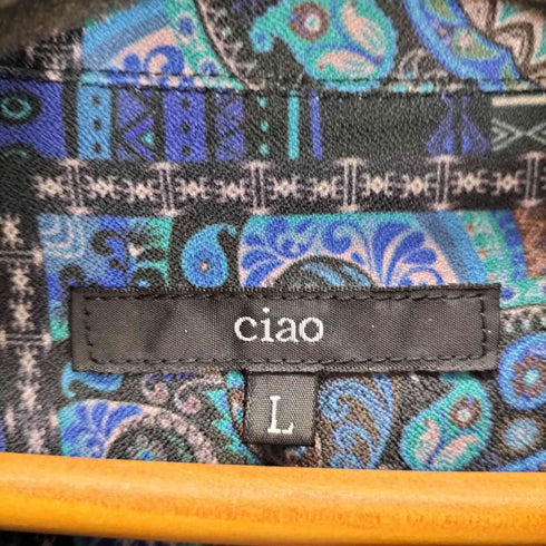 チャオ CIAO ペイズリー柄長袖シャツ メンズ L