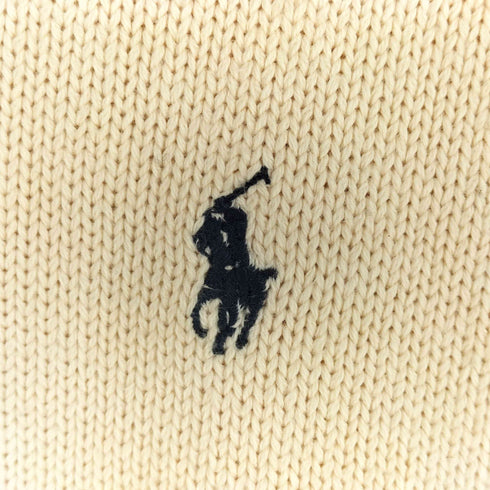ポロバイラルフローレン Polo by RALPH LAUREN 90s ポニー刺繍 フリーダムスリーブ コットン Vネック ニット メンズ M