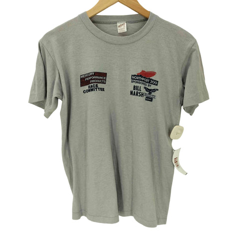 80s sportswear 企業系 プリント Tシャツ 裾袖シングル メンズ import:M
