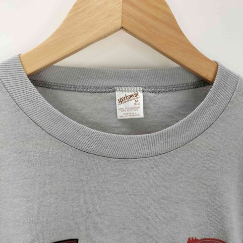 80s sportswear 企業系 プリント Tシャツ 裾袖シングル メンズ import:M