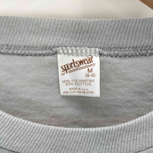 80s sportswear 企業系 プリント Tシャツ 裾袖シングル メンズ import:M