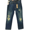 リーバイス Levis 514 ストレート デニム パンツ ダメージ 加工 ボタン裏 4649 刻印 デッドストック フラッシャー付き メンズ W36 L32
