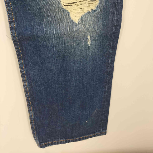 リーバイス Levis 514 ストレート デニム パンツ ダメージ 加工 ボタン裏 4649 刻印 デッドストック フラッシャー付き メンズ W36 L32