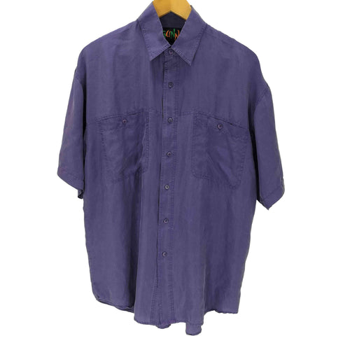 90s GUNN シルク 半袖 シャツ メンズ import:S
