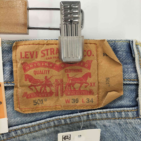 リーバイス Levis 501 ストレート デニム パンツ ボタン裏 3496 刻印 デッドストック フラッシャー付き メンズ W36 L34