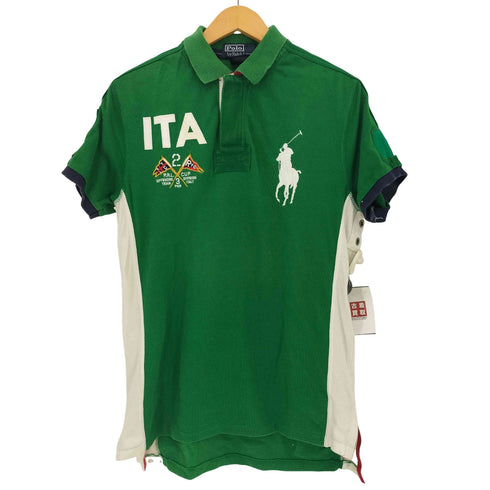 ポロバイラルフローレン Polo by RALPH LAUREN CUSTOM FIT エンブレム ビックポニー刺繍 ナンバリング2 鹿の子 半袖ポロシャチ メンズ import:M