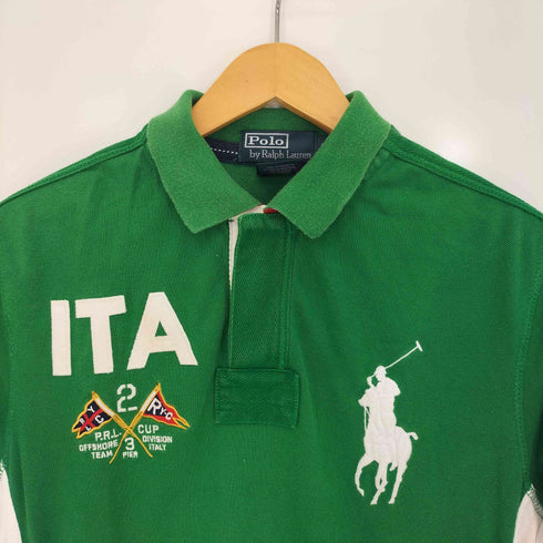 ポロバイラルフローレン Polo by RALPH LAUREN CUSTOM FIT エンブレム ビックポニー刺繍 ナンバリング2 鹿の子 半袖ポロシャチ メンズ import:M