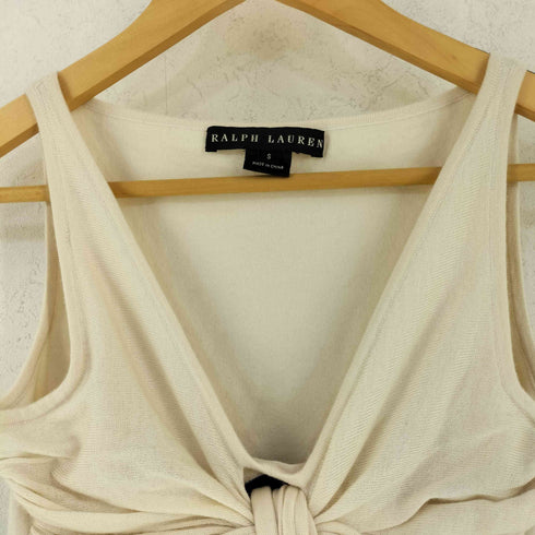 ラルフローレン RALPH LAUREN カシミヤシルク リボンデザインノースリーブブラウス レディース import:S S