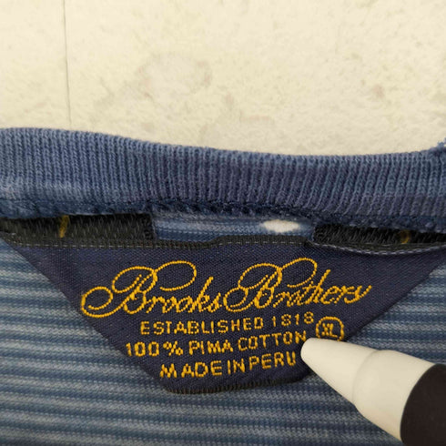ブルックスブラザーズ BROOKS BROTHERS VネックボーダーS/S Tシャツ メンズ import:XL
