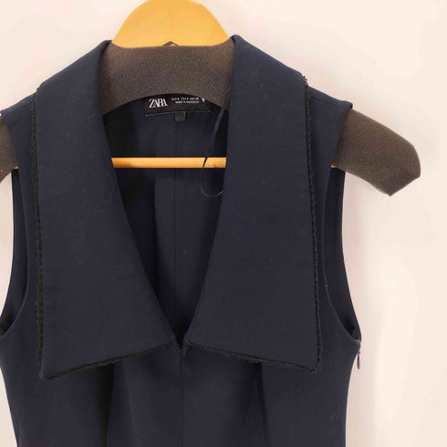 ザラ ZARA セーラーカラー ノースリーブプリーツミニワンピース レディース S