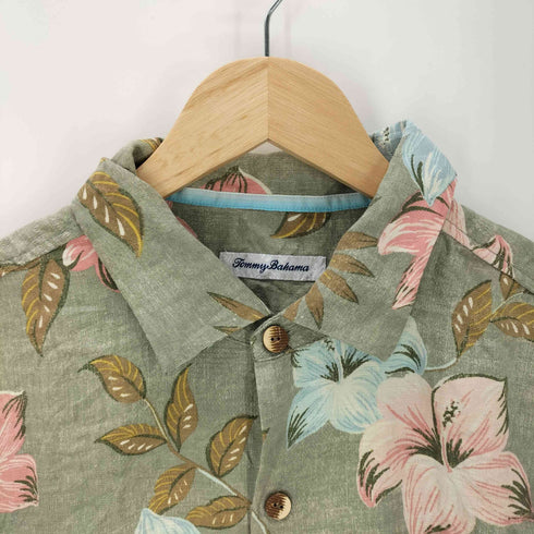 トミーバハマ Tommy Bahama 90-00S 花柄 総柄 S/S アロハ シャツ メンズ import:L