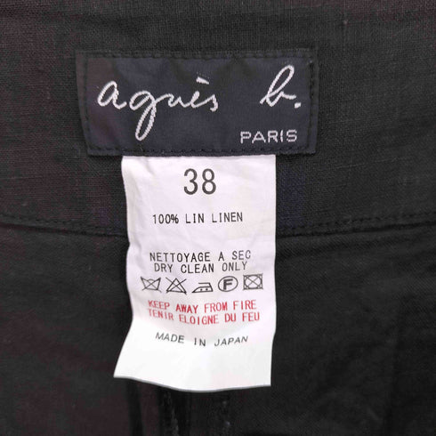 アニエスベー agnes b. PARIS リネン ワイド パンツ レディース JPN:38