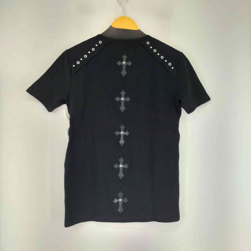 スタッズ クロスデザイン ヘンリーネック S/S Tシャツ y2k メンズ