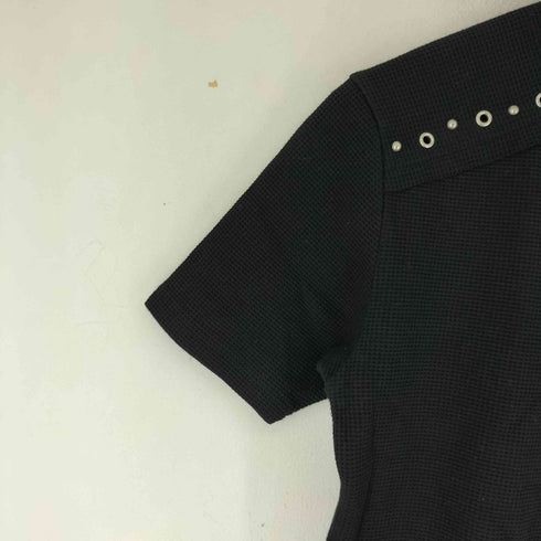 スタッズ クロスデザイン ヘンリーネック S/S Tシャツ y2k メンズ