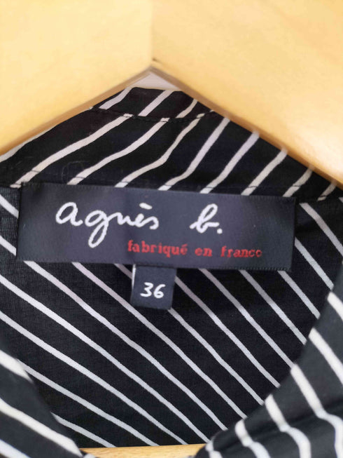 アニエスベー agnes b. サンライズ期 レジメンタルストライプ ノースリーブ ブラウス レディース JPN:36