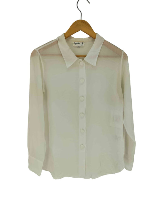アニエスベー agnes b. PARIS サンライズ期 シアー L/S シャツ レディース JPN:38